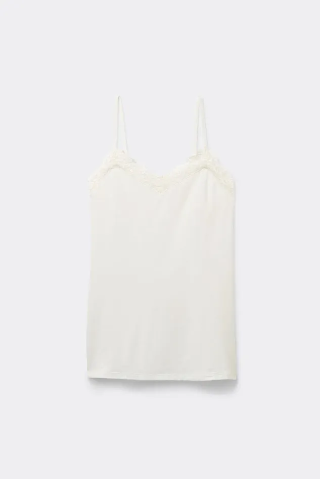 Intimissimi Camisoles Tank Tops Women Pretty Flowers Modal Top Ivory 2127 8211 Talc White