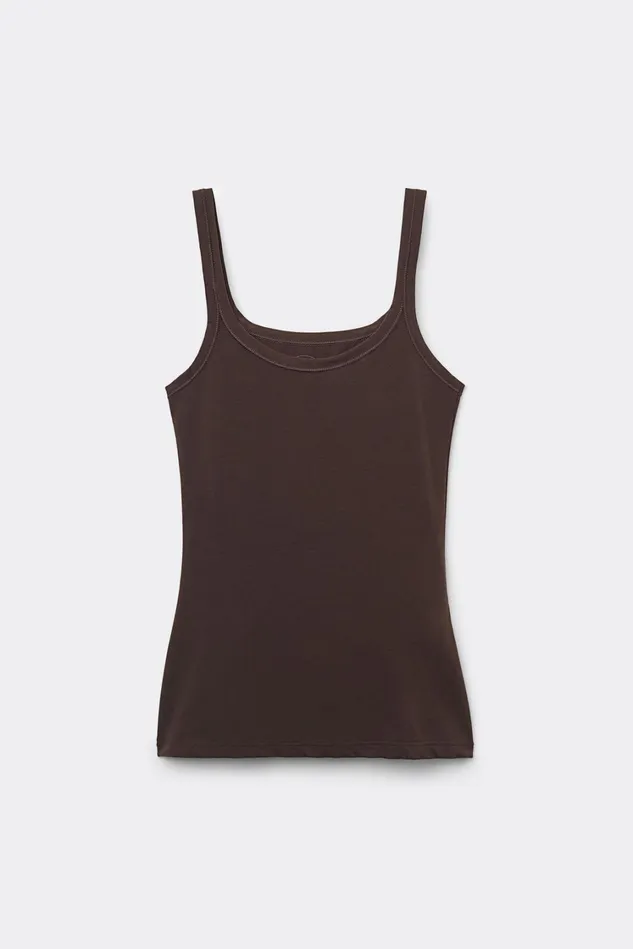 Intimissimi Camisoles Tank Tops Women Ultralight Cotton Top Brown 705j 8211 Mocha Moka Brown