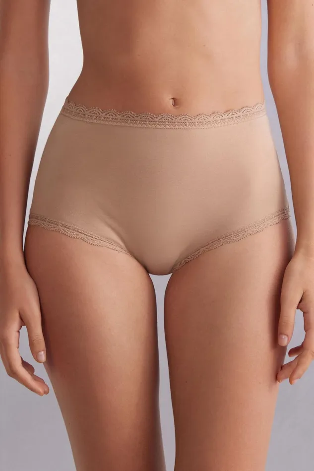 Intimissimi HighWaisted Briefs Women High Rise Cotton And Lace Hipsters 044 8211 Honey Soft Beige Intimissimi HighWaisted Briefs Women High Rise Cotton And Lace Hipsters 044 8211 Honey Soft Beige