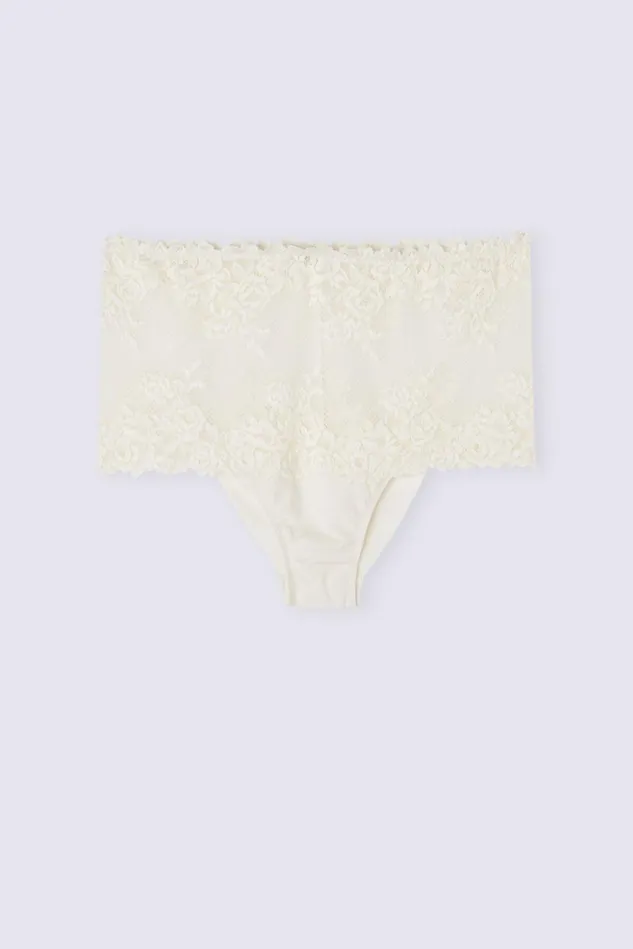 Intimissimi HighWaisted Briefs Women Pretty Flowers Hipster Brazilian Ivory 2127 8211 Talc White
