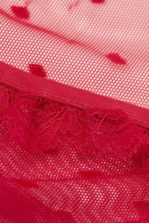 Intimissimi Lingerie Bodysuits Women Winter Of Love Tulle Bodysuit Red 9888 8211 Candy Apple Red