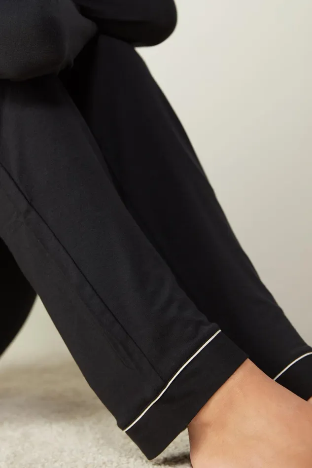 Intimissimi Long Pajamas Women Long Micromodal Trousers Black 019 8211 Black