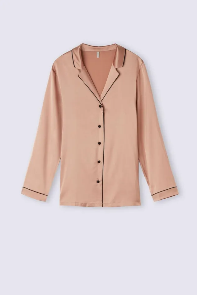 Intimissimi Long Pajamas Women Swear Cut Silk Jacket Natural 163i 8211 Satin Pink