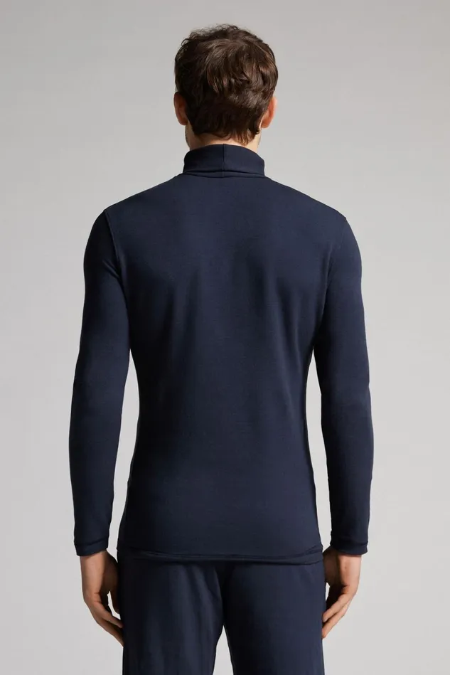 Intimissimi Long Sleeve Tops Men LongSleeve HighNeck ModalCashmere Top 800 8211 Blu Notte