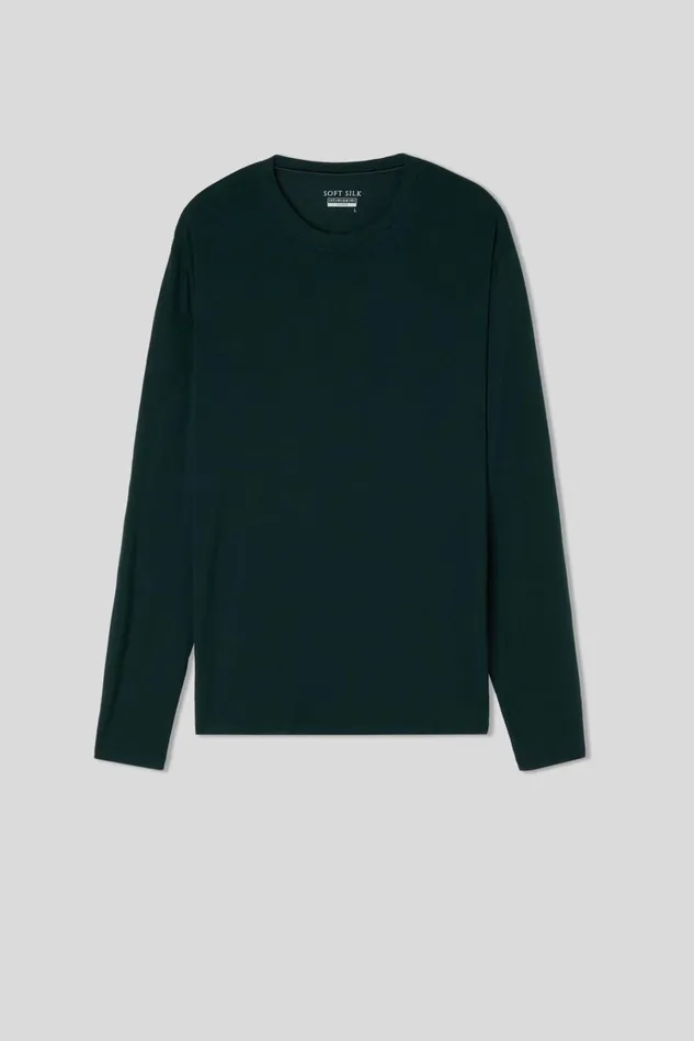 Intimissimi Long Sleeve Tops Men Soft Silk Long Sleeve Top Green 132j 8211 Verde Scuro