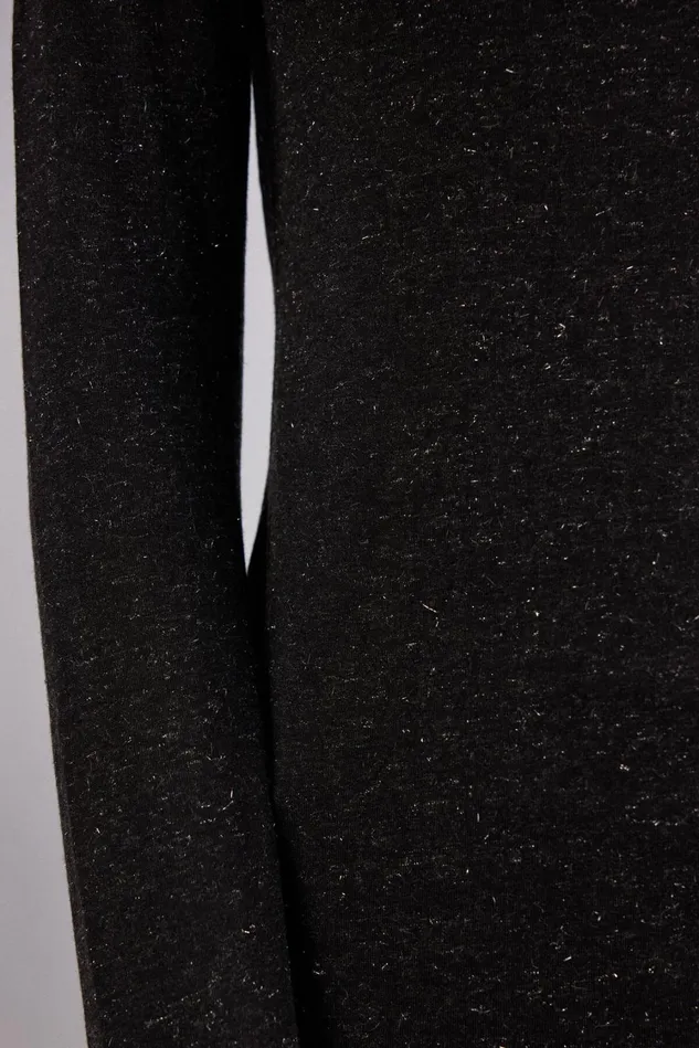 Intimissimi Long Sleeve Tops Women Turtleneck Top In Modal Light With Cashmere Lam Black 5079 8211 Black Lameacute