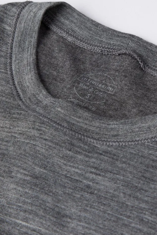 Intimissimi Long Sleeve Tops Women Wool and Cotton Long Sleeve Crewneck Top Grey 7481 8211 Aluminium Grey Blend