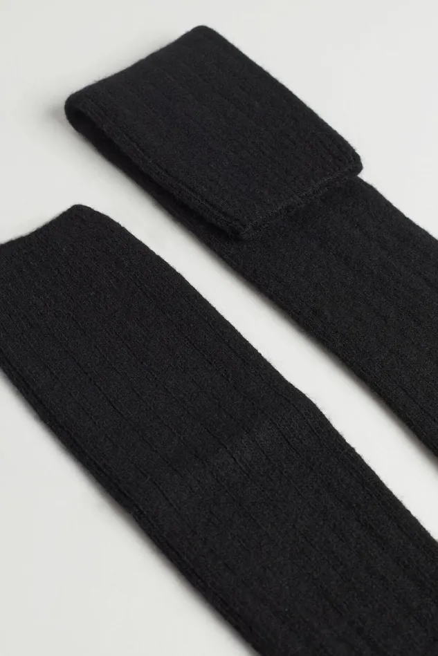 Intimissimi Long Socks Men Long Ribbed Socks In Cashmere And Wool Black 019 8211 Black