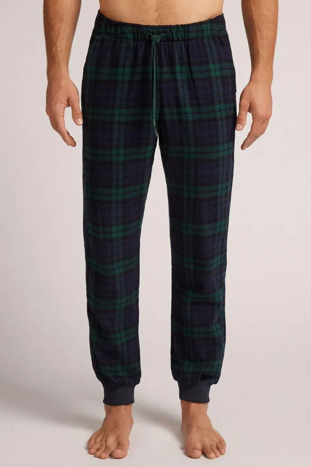 Intimissimi Pants Men BlueGreen Check Print Brushed Cotton Cloth Pants Blue 734j 8211 Check Bluverde Intimissimi Pants Men BlueGreen Check Print Brushed Cotton Cloth Pants Blue 734j 8211 Check Bluverde