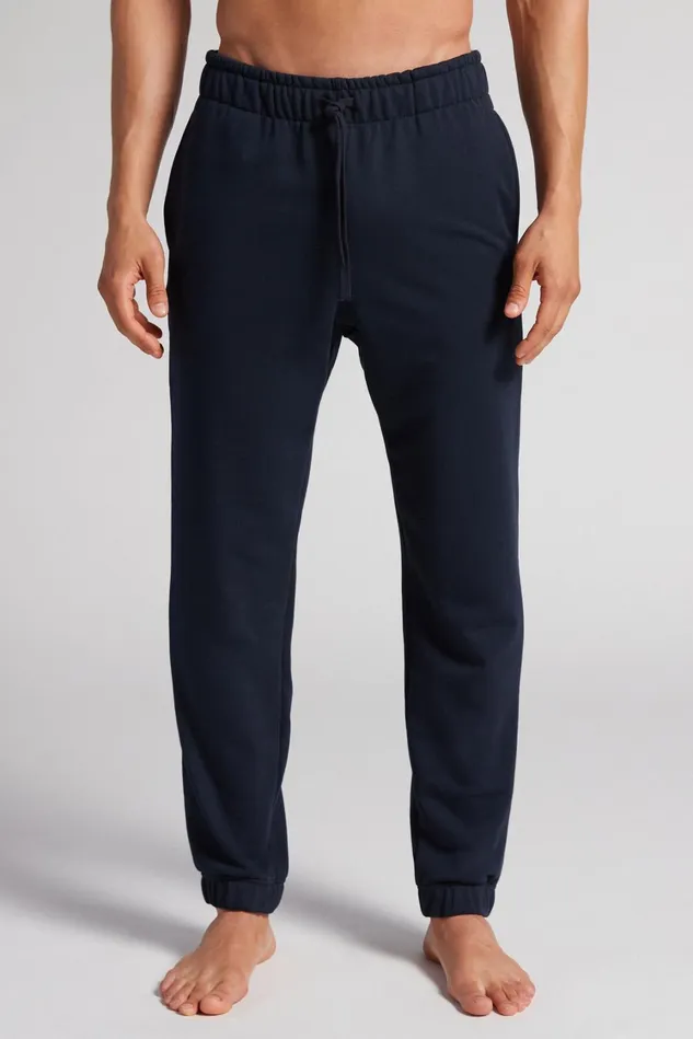 Intimissimi Pants Men Full Length Lightweight Sweatpants Blue 800 8211 Blu Notte Intimissimi Pants Men Full Length Lightweight Sweatpants Blue 800 8211 Blu Notte