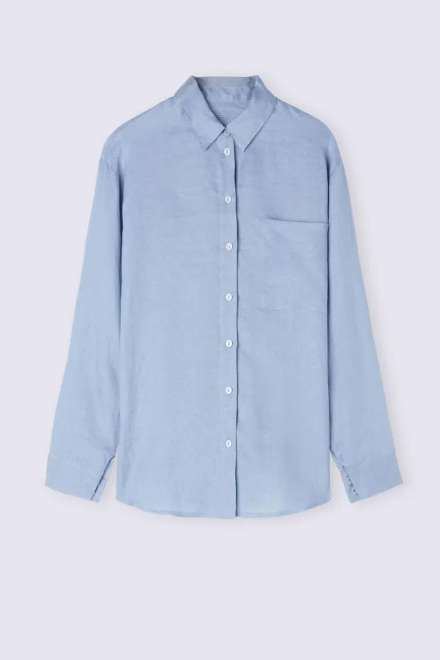 Intimissimi Shirts Women Linen Cloth Shirt Light Blue 550j 8211 Dreamy Blue