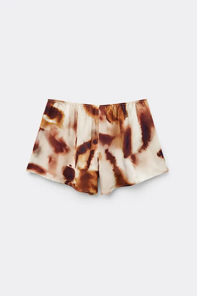 Intimissimi Short Pajamas Women Sun Goes Down Viscose Satin High Waist Shorts Beige 663j 8211 Stampa Sun Goes Down