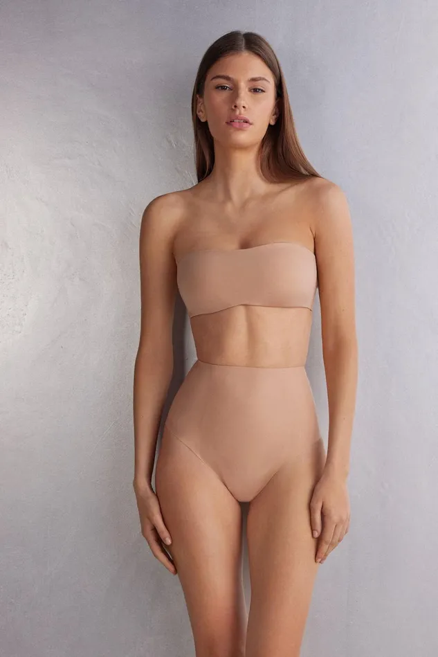 Intimissimi Strapless Bandeau Women Ilaria Bandeau Bra In Ultralight Microfiber Natural 044 8211 Honey Soft Beige