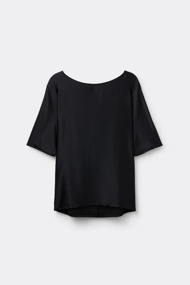 Intimissimi TShirt Women Short Sleeve Silk And Modal Top Black 019 8211 Black