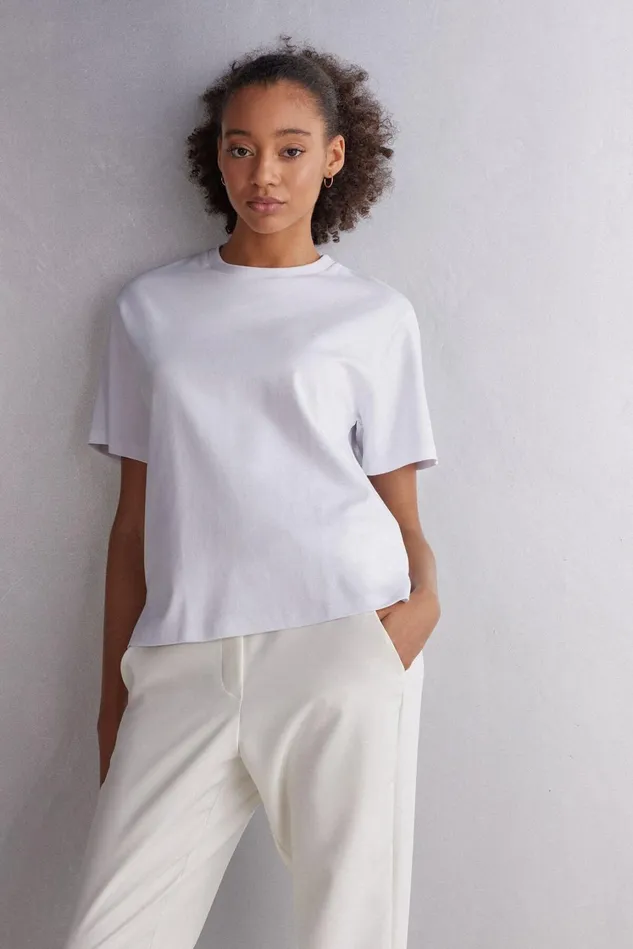 Intimissimi TShirt Women Short Sleeve Top In Cotton 001 8211 White