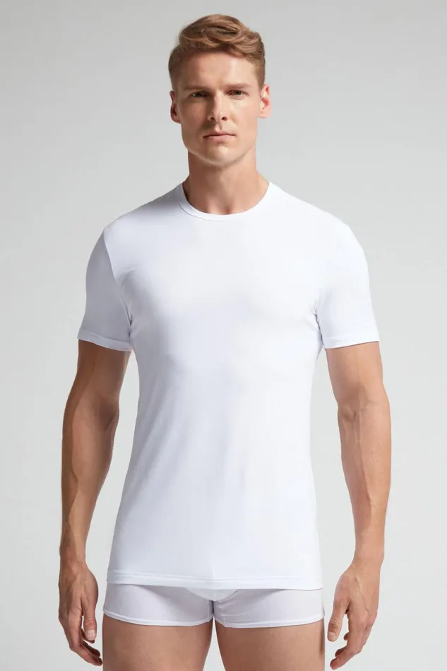 Intimissimi TShirts Polos Men Microfiber TShirt White 001 8211 White