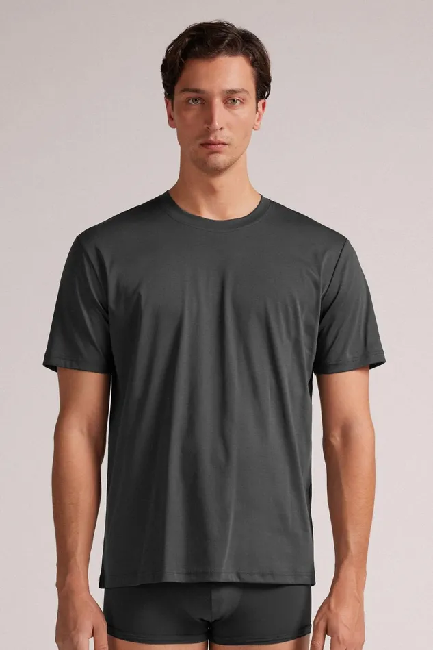 Intimissimi TShirts Polos Men Premium Cotton TShirt Grey 4712 8211 Dark Grey