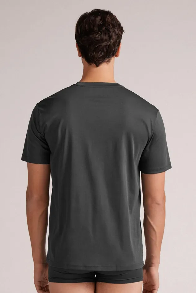Intimissimi TShirts Polos Men Premium Cotton TShirt Grey 4712 8211 Dark Grey