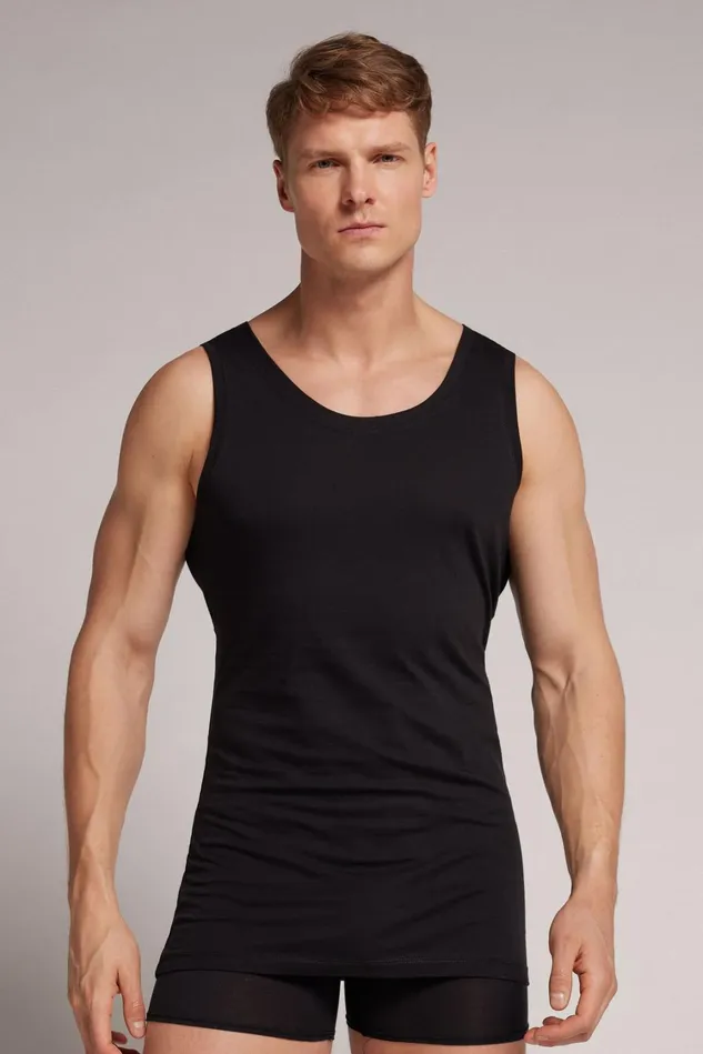 Intimissimi Tank Tops Undershirts Men Extrafine Superior Cotton Round Neck Tank Top Black 019 8211 Black Intimissimi Tank Tops Undershirts Men Extrafine Superior Cotton Round Neck Tank Top Black 019 8211 Black