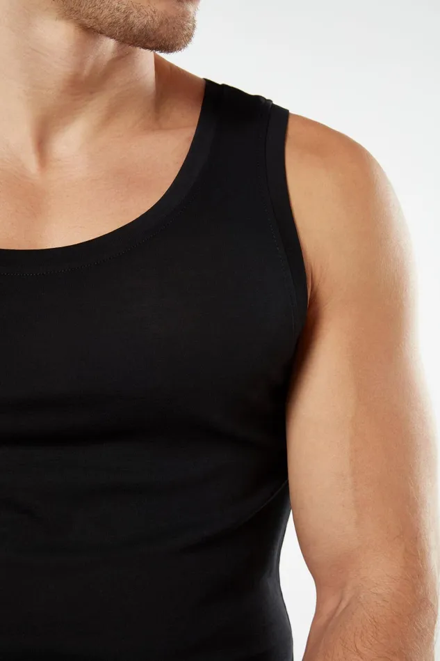Intimissimi Tank Tops Undershirts Men Extrafine Superior Cotton Round Neck Tank Top Black 019 8211 Black