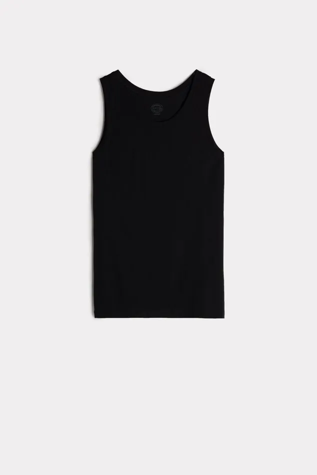 Intimissimi Tank Tops Undershirts Men Extrafine Superior Cotton Round Neck Tank Top Black 019 8211 Black