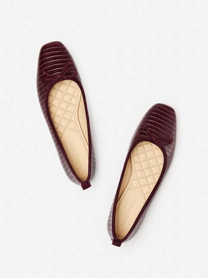 JMcLaughlin Anastasia Leather Flats In Lizard Malbec Women Flats JMcLaughlin Anastasia Leather Flats In Lizard Malbec Women Flats