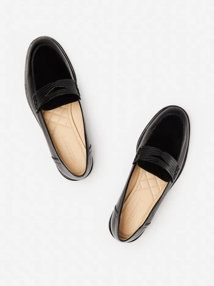 JMcLaughlin Concetta Suede and Leather Loafers Black Women Flats JMcLaughlin Concetta Suede and Leather Loafers Black Women Flats