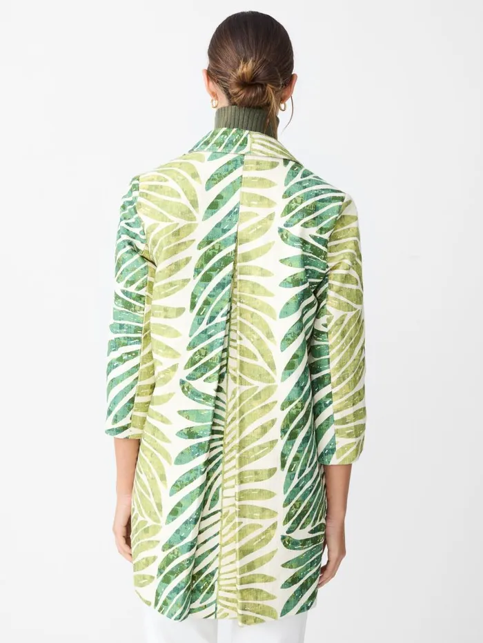 JMcLaughlin Deirdre Coat In Textured Grand Palm Green Women Jackets and Outerwear JMcLaughlin Deirdre Coat In Textured Grand Palm Green Women Jackets and Outerwear