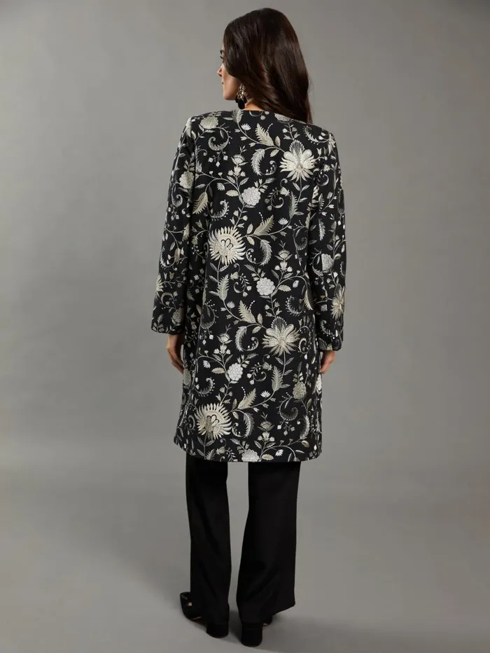 JMcLaughlin Judy Coat In Garden Embroidery RSVP X Steven Stolman Black Women Jackets and Outerwear JMcLaughlin Judy Coat In Garden Embroidery RSVP X Steven Stolman Black Women Jackets and Outerwear