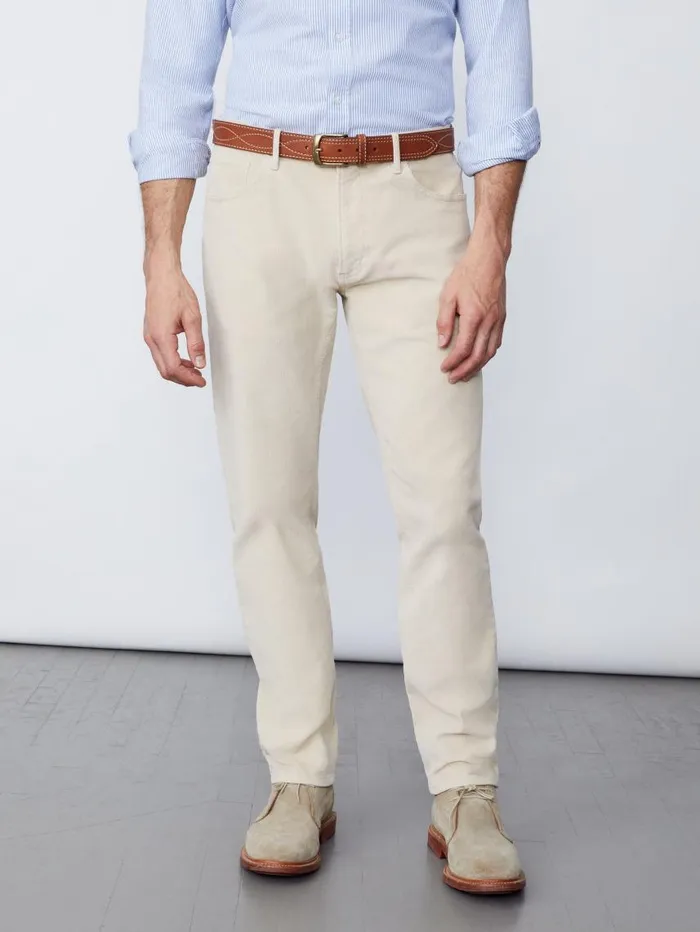 JMcLaughlin Parker 5Pocket Straight Pants In Italian Stretch Cord Stone Men Pants