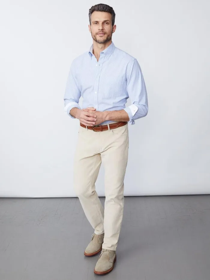 JMcLaughlin Parker 5Pocket Straight Pants In Italian Stretch Cord Stone Men Pants JMcLaughlin Parker 5Pocket Straight Pants In Italian Stretch Cord Stone Men Pants