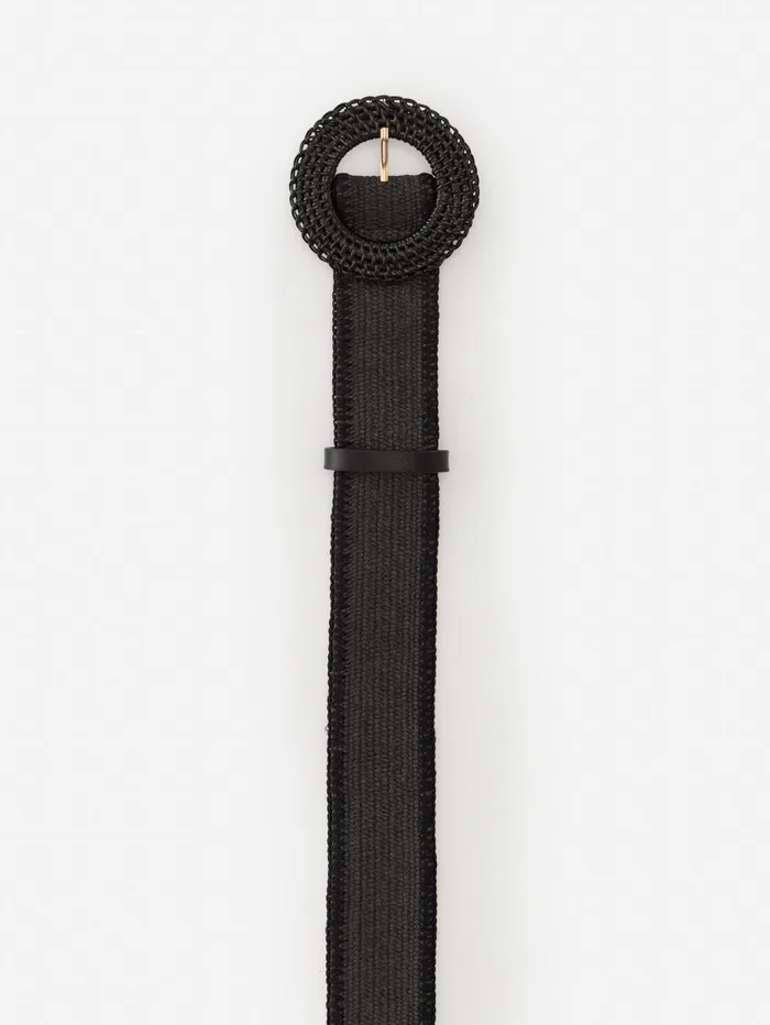 JMcLaughlin Popie Grasscloth Belt Black Women Belts JMcLaughlin Popie Grasscloth Belt Black Women Belts
