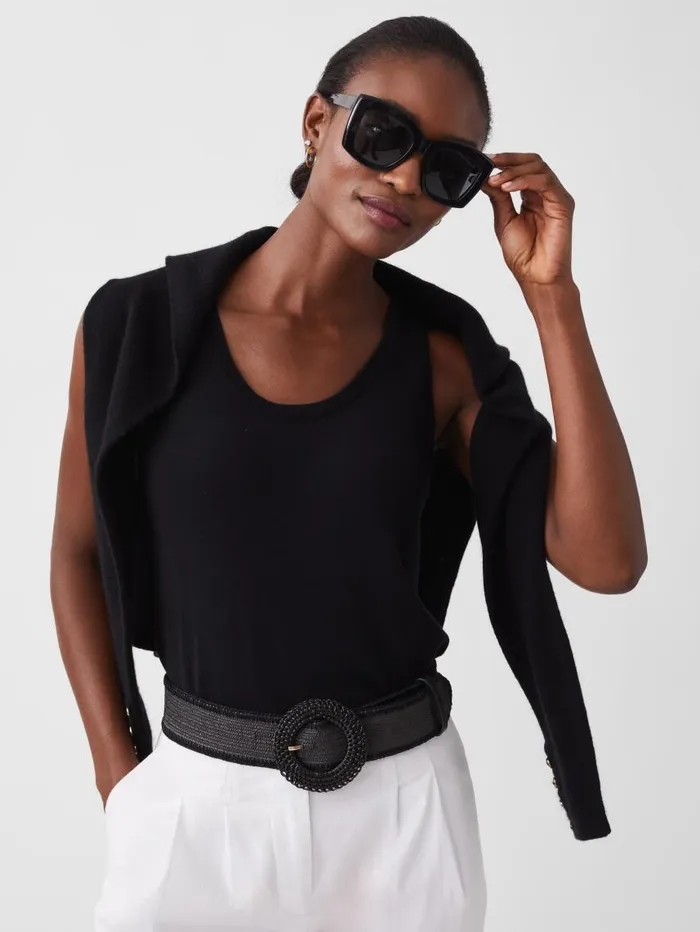 JMcLaughlin Popie Grasscloth Belt Black Women Belts JMcLaughlin Popie Grasscloth Belt Black Women Belts