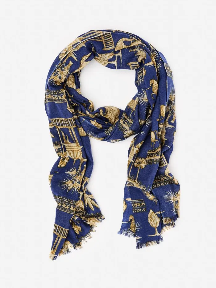 JMcLaughlin Reed Scarf In Desert Toile Navytan Women Scarves