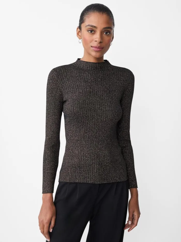 JMcLaughlin Sylvana Metallic Sweater Goldblack Women Sweaters JMcLaughlin Sylvana Metallic Sweater Goldblack Women Sweaters