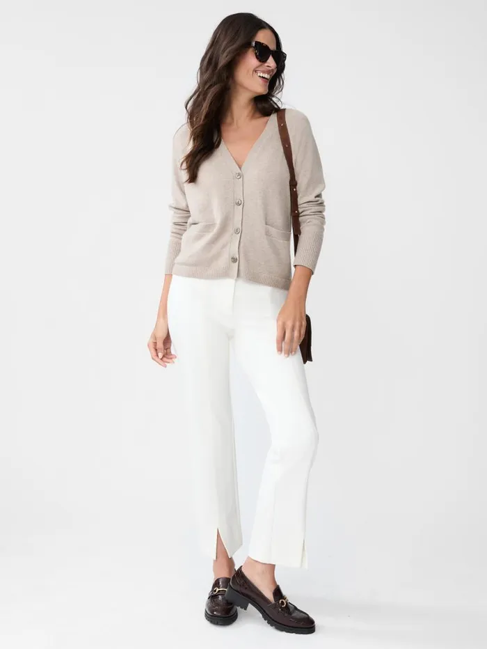 JMcLaughlin Willa Cashmere Cardigan Taupe Women Sweaters JMcLaughlin Willa Cashmere Cardigan Taupe Women Sweaters