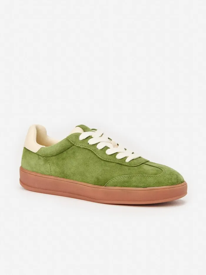 JMcLaughlin Zibby Suede Sneakers Green Women Sneakers