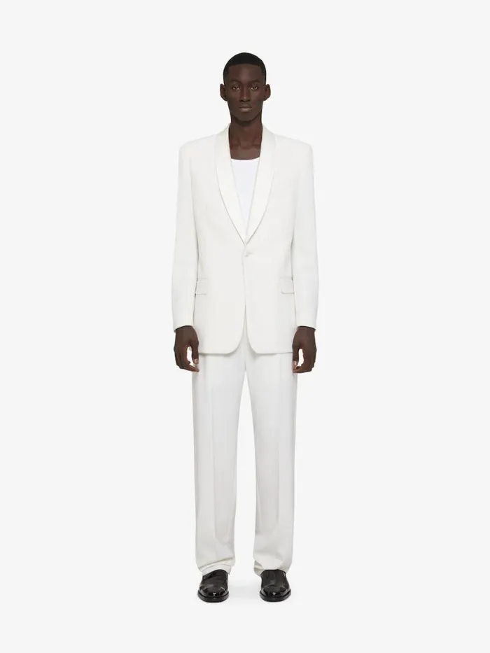 Jacket In Wool And Mohair With Satin Details White Men Givenchy Coats and Jackets Jacket In Wool And Mohair With Satin Details White Men Givenchy Coats and Jackets
