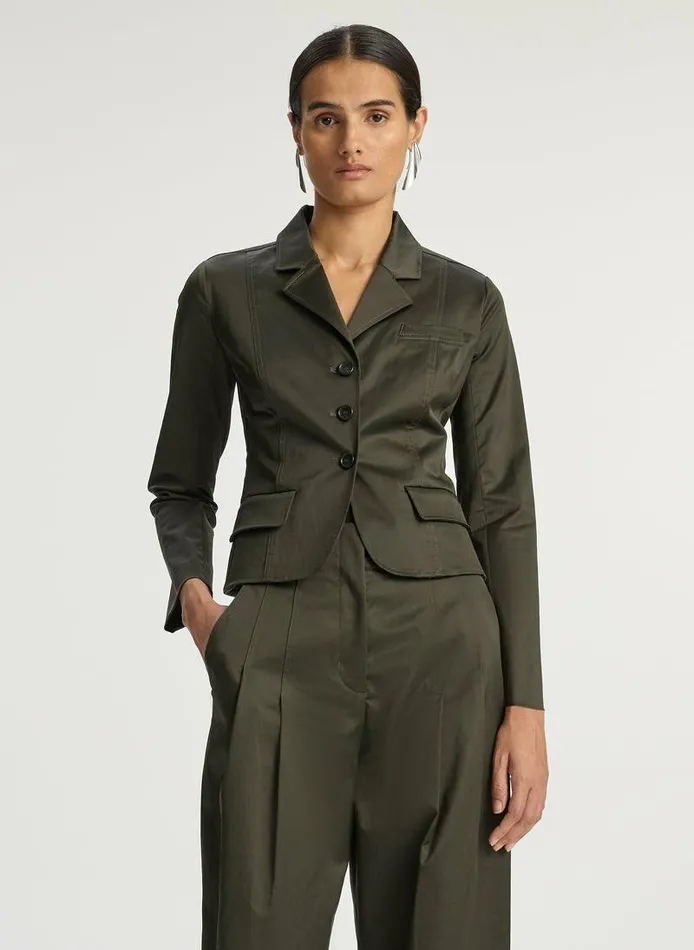 Jackets and Coats Women ALC Fallon Sateen Shrunken Jacket Mossy