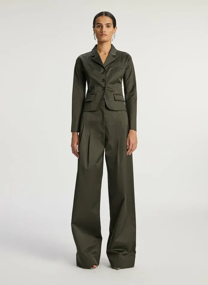 Jackets and Coats Women ALC Fallon Sateen Shrunken Jacket Mossy Jackets and Coats Women ALC Fallon Sateen Shrunken Jacket Mossy