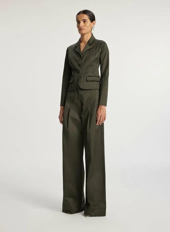 Jackets and Coats Women ALC Fallon Sateen Shrunken Jacket Mossy Jackets and Coats Women ALC Fallon Sateen Shrunken Jacket Mossy