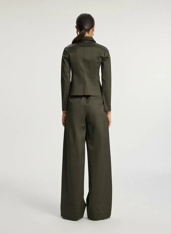 Jackets and Coats Women ALC Fallon Sateen Shrunken Jacket Mossy Jackets and Coats Women ALC Fallon Sateen Shrunken Jacket Mossy