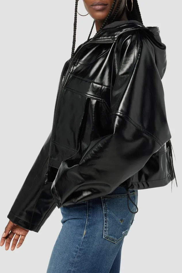 Jackets and Outerwear Women Hudson Jeans Sport Zip Jacket Black Patent Jackets and Outerwear Women Hudson Jeans Sport Zip Jacket Black Patent