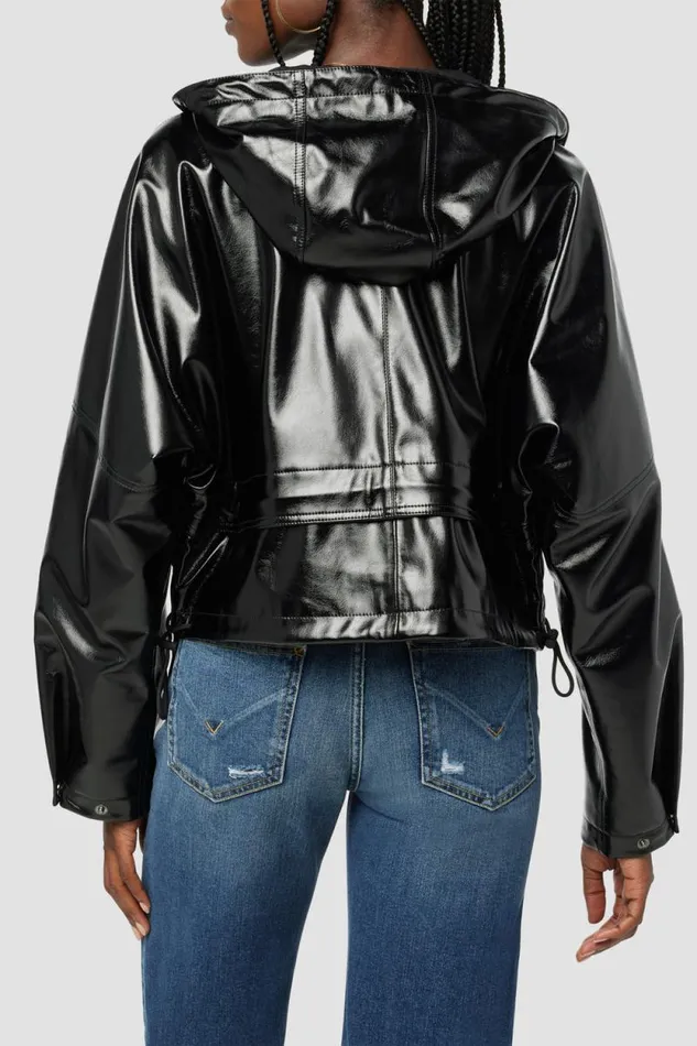Jackets and Outerwear Women Hudson Jeans Sport Zip Jacket Black Patent Jackets and Outerwear Women Hudson Jeans Sport Zip Jacket Black Patent