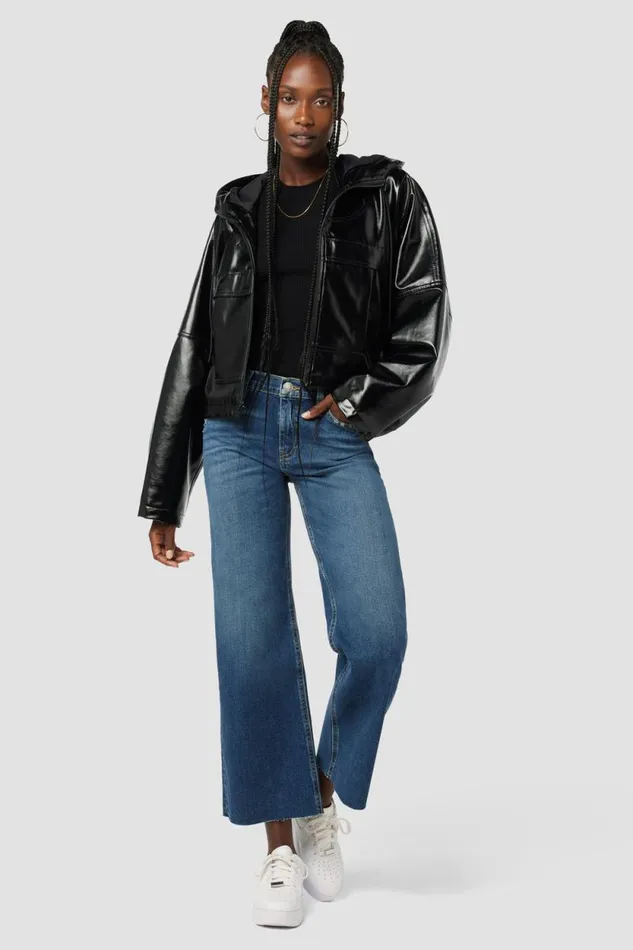 Jackets and Outerwear Women Hudson Jeans Sport Zip Jacket Black Patent Jackets and Outerwear Women Hudson Jeans Sport Zip Jacket Black Patent
