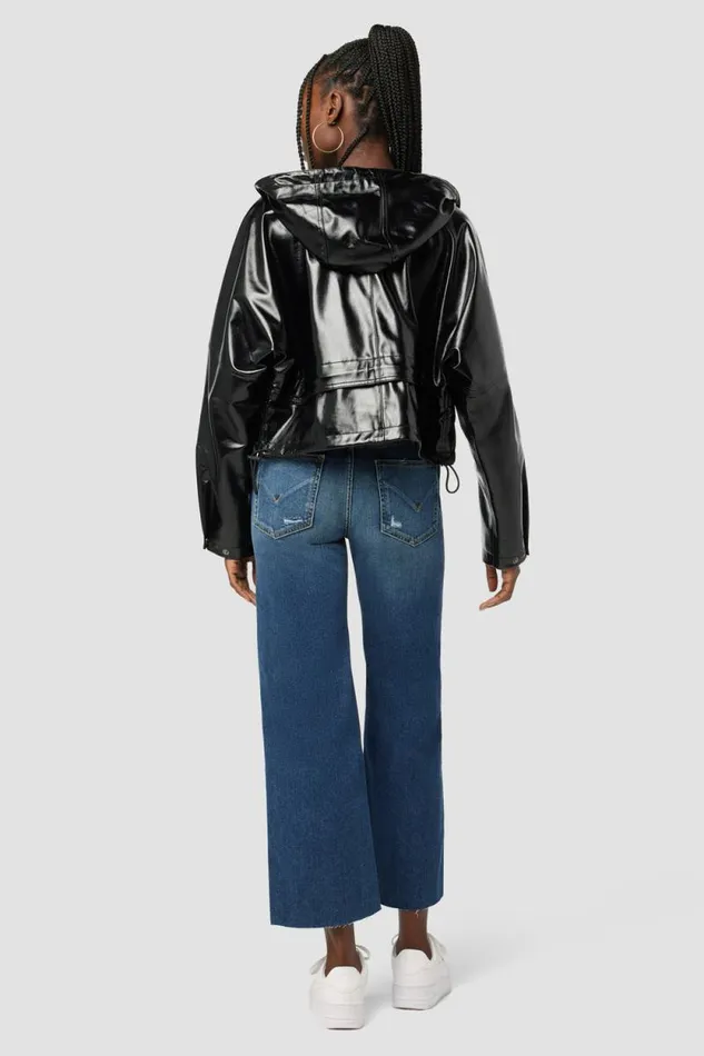 Jackets and Outerwear Women Hudson Jeans Sport Zip Jacket Black Patent Jackets and Outerwear Women Hudson Jeans Sport Zip Jacket Black Patent