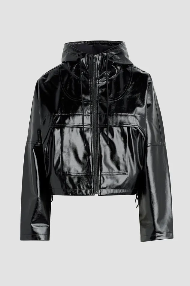 Jackets and Outerwear Women Hudson Jeans Sport Zip Jacket Black Patent Jackets and Outerwear Women Hudson Jeans Sport Zip Jacket Black Patent