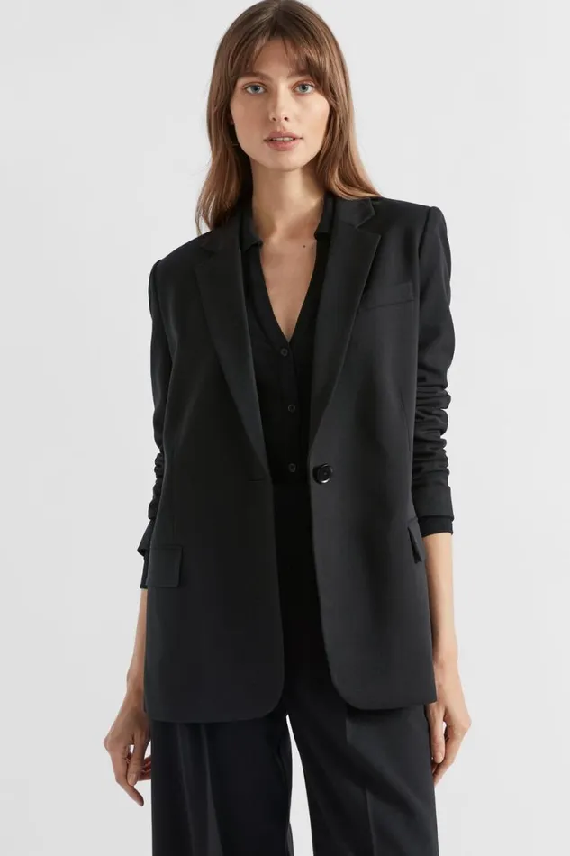 Jackets and Vests Woman Seed Heritage Relaxed Boyfriend Blazer Black