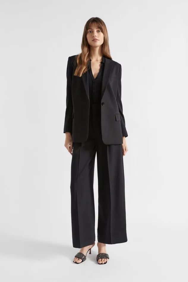 Jackets and Vests Woman Seed Heritage Relaxed Boyfriend Blazer Black