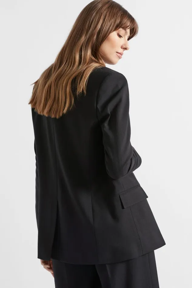 Jackets and Vests Woman Seed Heritage Relaxed Boyfriend Blazer Black